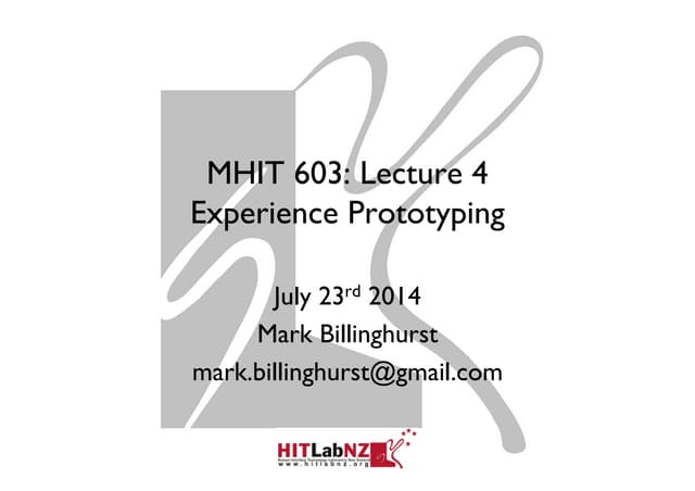 MHIT603: Lecture 4 - Experience Pro...