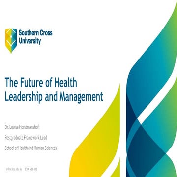 The Future of Health Leadership and Management