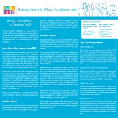 The linkages between the MDGs and Young Women's Health