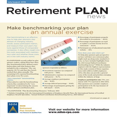 Retirement Plan News | July/August 2016