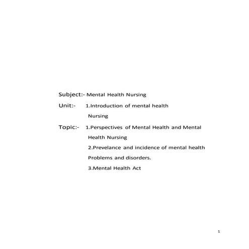 MENTAL HEALTH NURSING / PSYCHIATRIC NURSING
