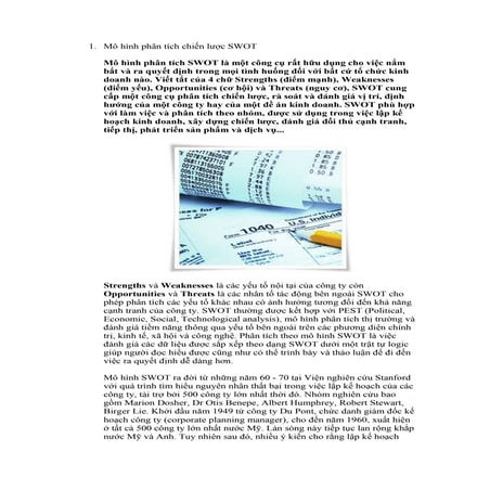 Mô hình phân tích chiến lược swot