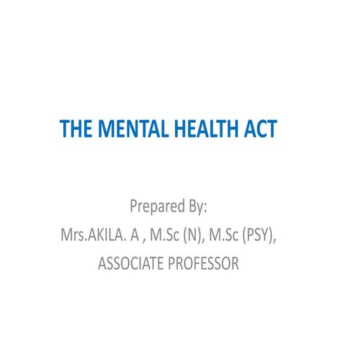 MENTAL HEALTH NURSING