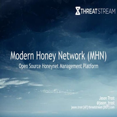 Modern Honey Network at Bay Area Open Source Security Hackers