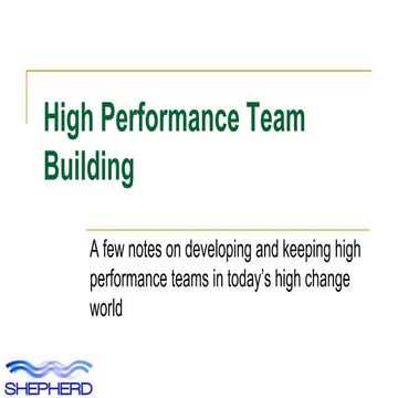Managing High Performance Teams | PPT