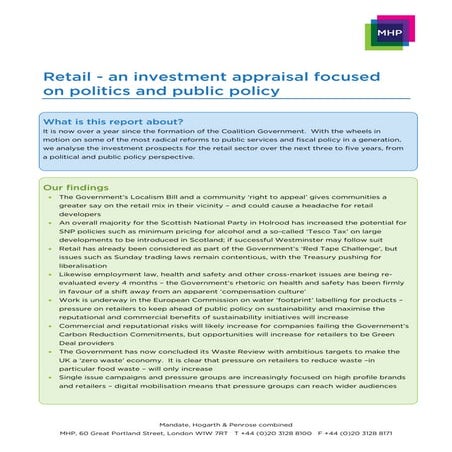 MHP Retail Report July 2011