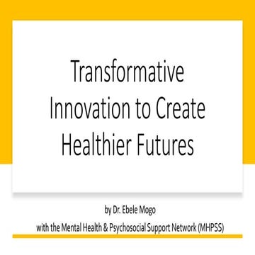Transformative Innovation to Create Healthier Futures