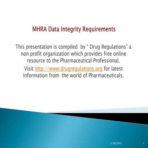 MHRA Data Integrity Requirements