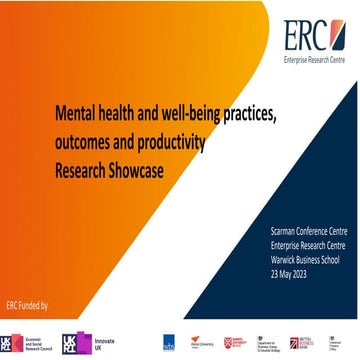 Mental health and well-being practices,  outcomes and productivity Research S...