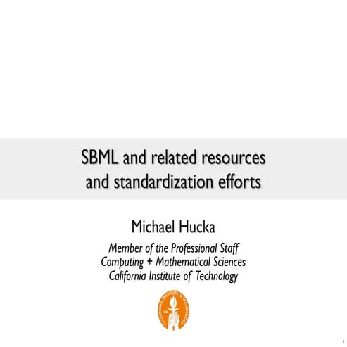 SBML and related resources  and standardization efforts