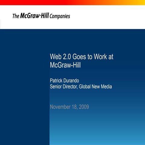 Web 2.0 Goes to Work at McGraw Hill