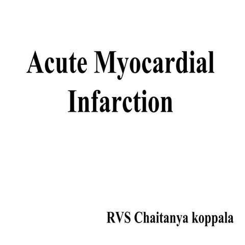 Pharmacotherapy of Myocardial infraction 