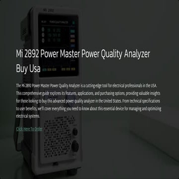 Mi 2892 Power Master Power Quality Analyzer Buy Usa