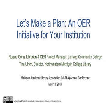 Let's Make a Plan: An OER Initiative for Your Institution