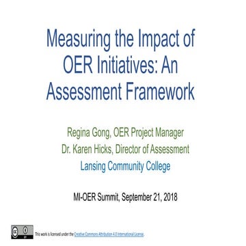 Measuring the Impact of OER Initiatives: An Assessment Framework