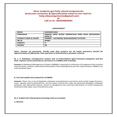 Mi0034   database management system