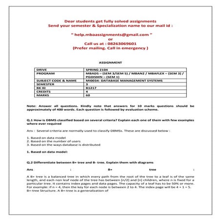 Mi0034  database management systems