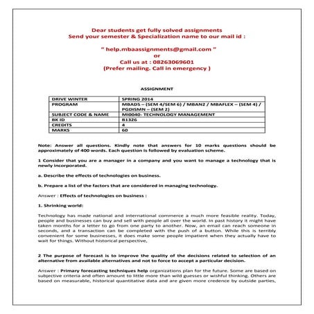 Mi0040  technology management