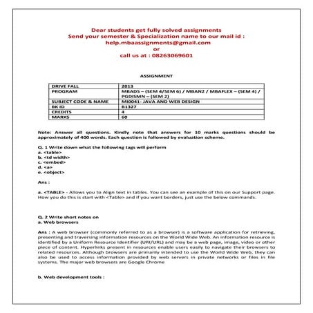 Mi0041  java and web design