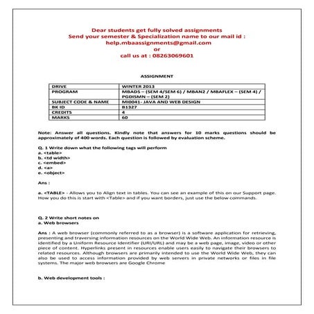 Mi0041  java and web design