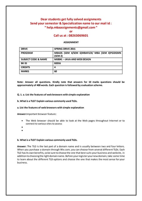 Mi0041   java and web design