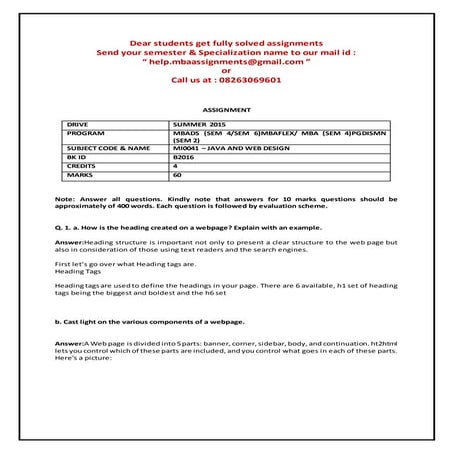 Mi0041   java and web design