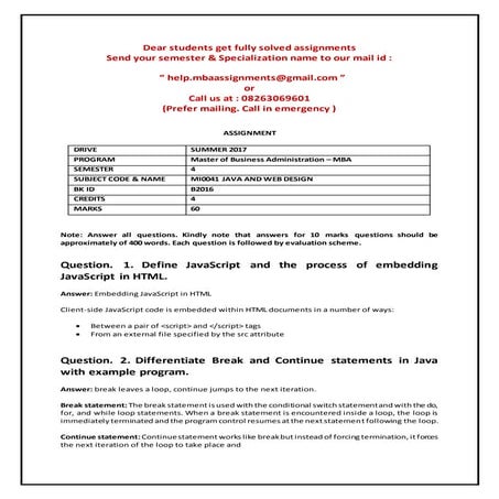 Mi0041 java and web design