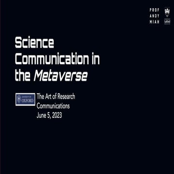 Science Communication in the Metaverse
