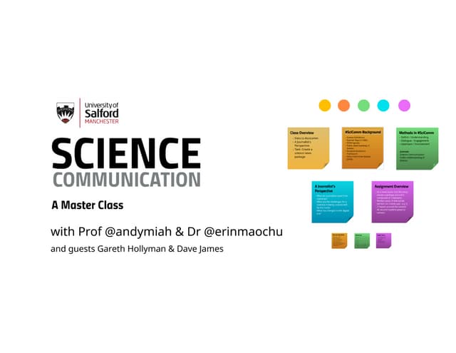 Science Communication: A Master Class