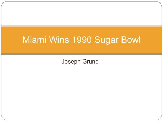Miami Wins 1990 Sugar Bowl 