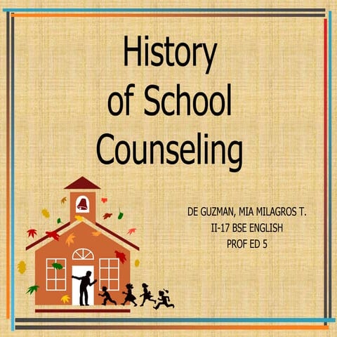 history of guidance and counseling