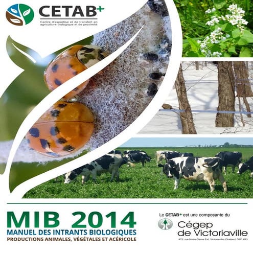 MIB 2014. Manuel des intrants biologiques; CETAB+. | PDF
