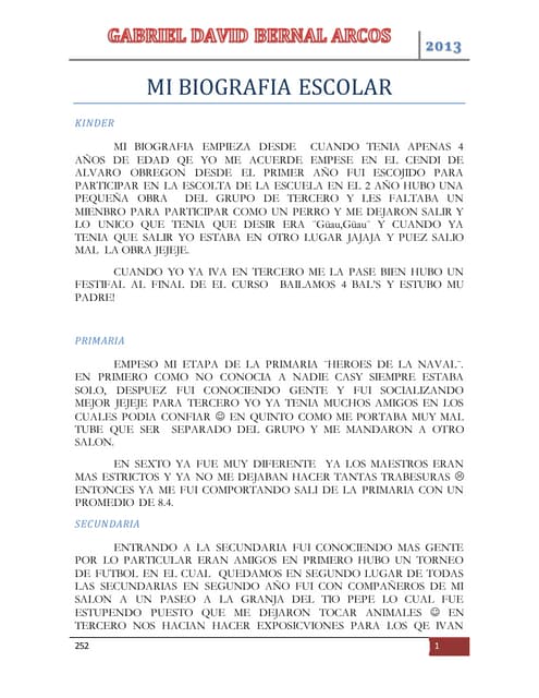 Biografía escolar