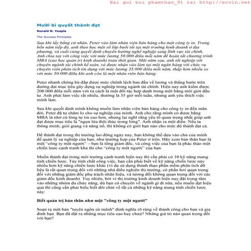 Mười bí quyết thành đạt