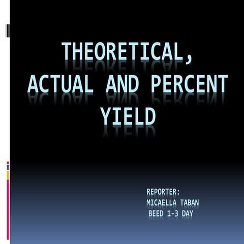 theoretical actual and percent yield