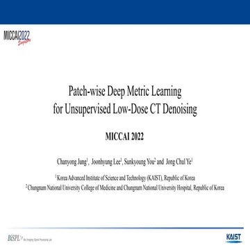 Patch-wise Deep Metric Learning for Unsupervised Low-Dose CT Denoising ...