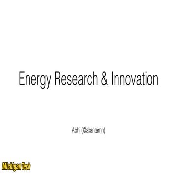 Energy Research and Innovation
