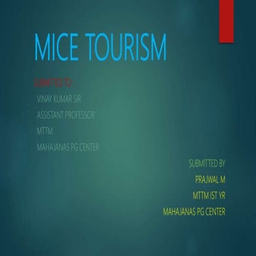 Mice tourism BY PRAJWAL
