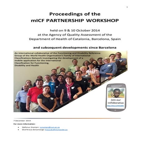 mICF Barcelona proceedings (update 15 December 2014)