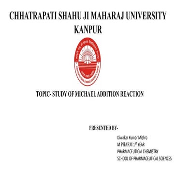 Michael Addition reaction M Pharm Pharmaceutical chemistry.pptx