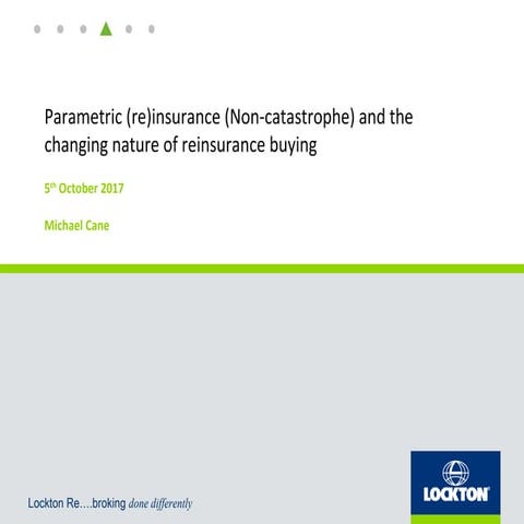 Parametric (re)Insurance (Non-catastrophe) And The Changing Nature Of ...