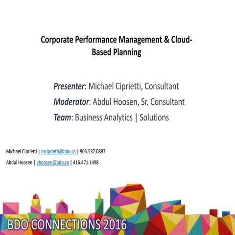 Corporate Perfomance Management & Cloud-Based Planning | Michael Ciprietti