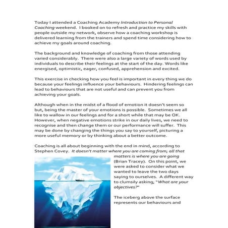 Introduction to Coaching