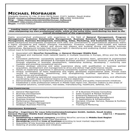 Michael Hofbauer Resume
