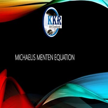 Michaelis menten equetion