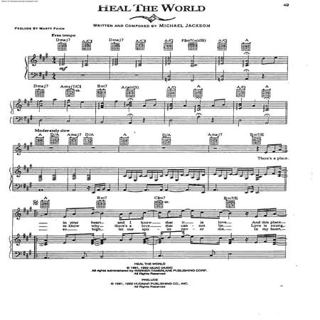 Partitura Michael Jackson - Heal the World