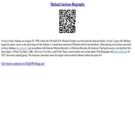 Michael Jackson Biography