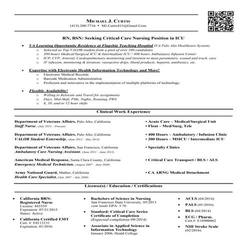 Michael j curtis résumé (most recent)