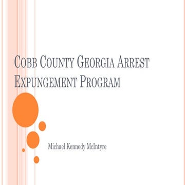Cobb County Georgia Arrest Expungement Program