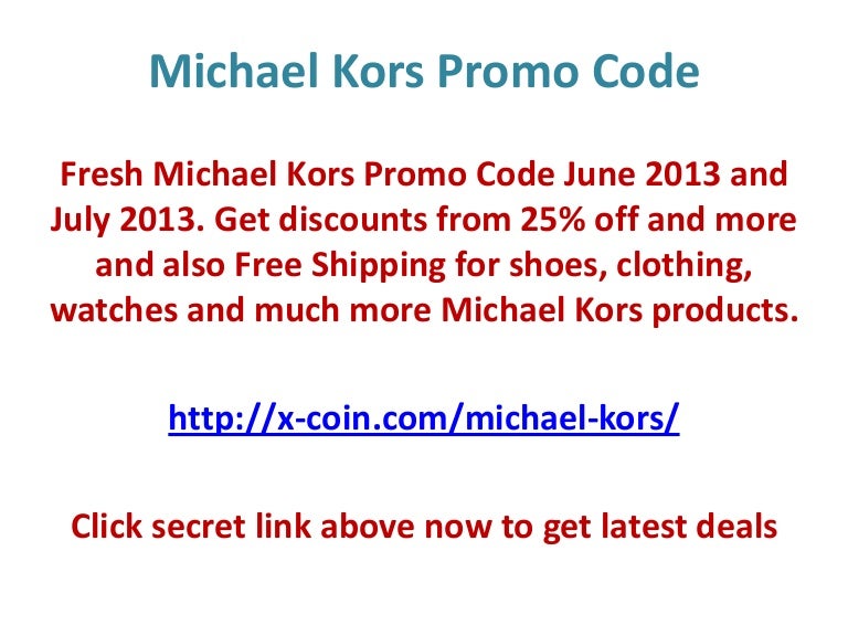michael kors promotion code